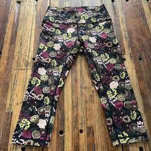 lululemon athletica Floral Leggings - Black and Multicolor